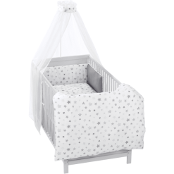 Alvi Conjunto De 3 Piezas Para Cuna, Estrellas Gris Plata