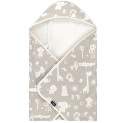 Alvi ® Manta De Viaje 80 X 80 Cm Animales Del Zoo Taupe