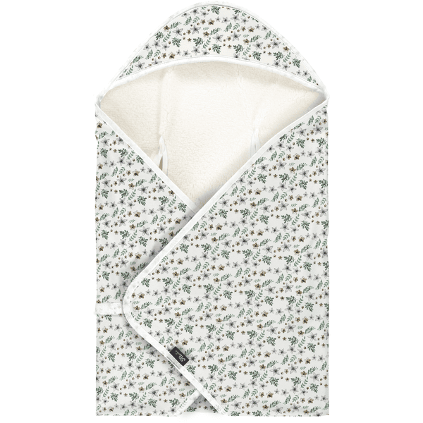 Alvi ® Manta De Viaje Jersey Petit Fleurs Verde/blanco - Imagen 5