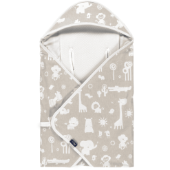 Alvi ® Manta De Viaje Light Animales Del Zoo Taupe 80 X 80 Cm