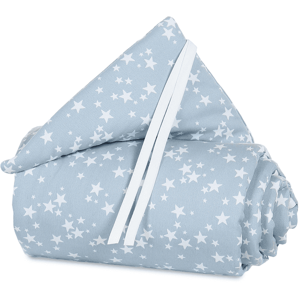 Babybay Protector Acolchado Mini/medio Azul Celeste, Estrellas Blancas