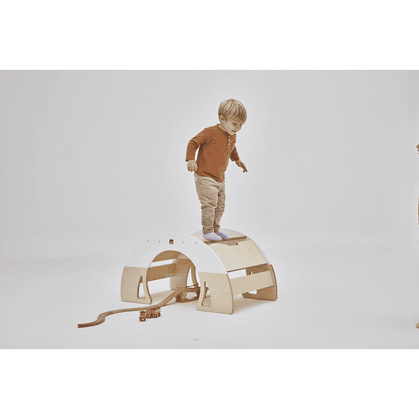 Bianconiglio Kids® Bianconiglio Kids ® Mesa Balancín DONDO Multifunción Blanco/naturaleza - Imagen 4