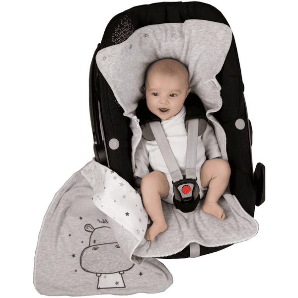 JACKY Manta Multifuncional HIPPO Gris Claro Estampado Melange - Imagen 3