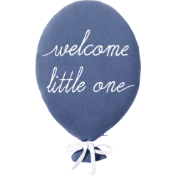 Nordic Coast Company Cojín Decorativo Globo " Welcome Little One" Azul