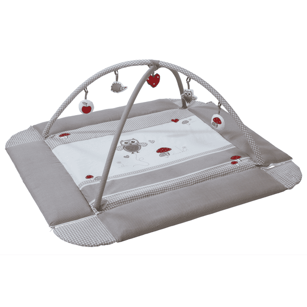 ROBA Alfombra De Juegos Adam & Lechuza, Gris Blanco, Con Arco De Juegos - Imagen 2