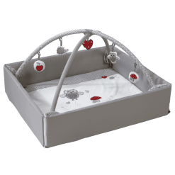 ROBA Alfombra De Juegos Adam & Lechuza, Gris Blanco, Con Arco De Juegos