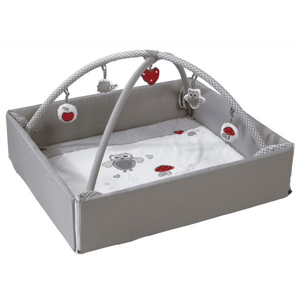 ROBA Alfombra De Juegos Adam & Lechuza, Gris Blanco, Con Arco De Juegos - Imagen 4