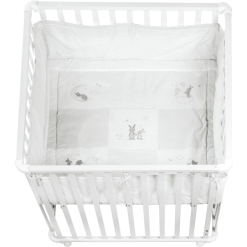 Roba Parque Infantil 100 X 100 Cm Blanco Zorrito & Conejo