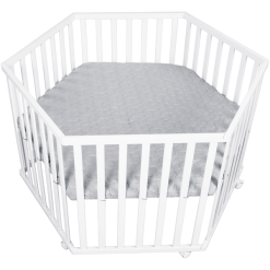 Roba Parque Infantil / Corralito De Bebé Hexagonal Blanco Style Estrellas Gris Plata