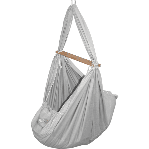 SCHMUSEWOLKE Cuna Colgante Baby Bio Gris Con Tipi Blanco - Imagen 3