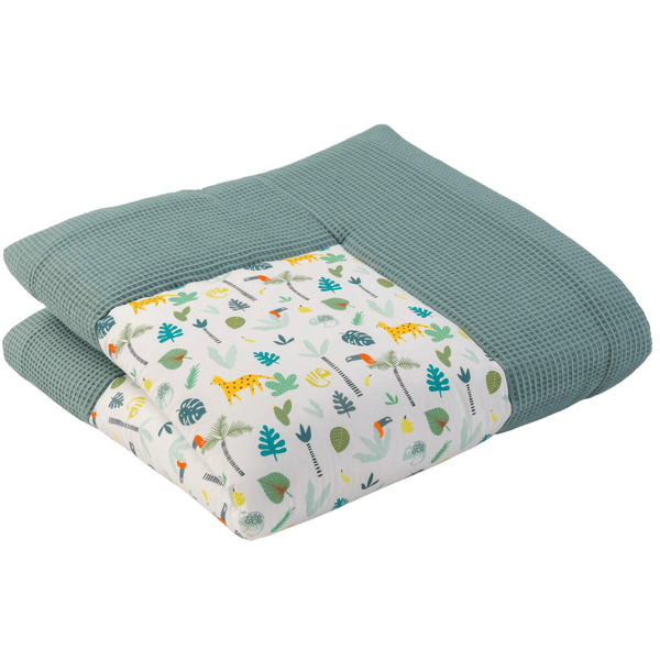 Ullenboom Manta De Arrastre Waffle Pique Motif Sage Green Rainforest 120x120 Cm - Imagen 2