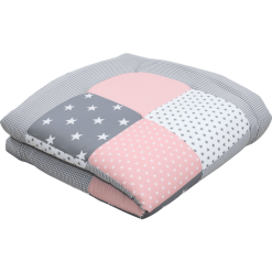 Ullenboom Manta De Juegos Y Parque Infantil 100X100 Cm Rosa Gris