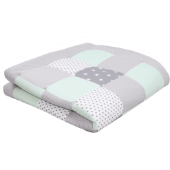 Ullenboom Manta De Juegos Y Parque Infantil 140X140 Cm Menta Gris