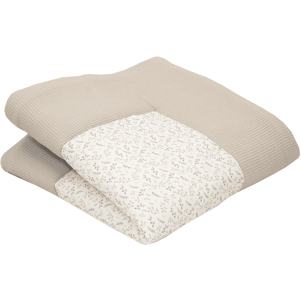 ULLENBOOM Manta Y Cojín Para Parque Infantil Con Motivo De Gofre Floral Sand 140 X 140 Cm - Imagen 2