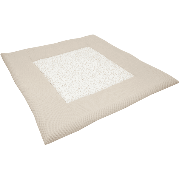 ULLENBOOM Manta Y Cojín Para Parque Infantil Con Motivo De Gofre Floral Sand 140 X 140 Cm - Imagen 3